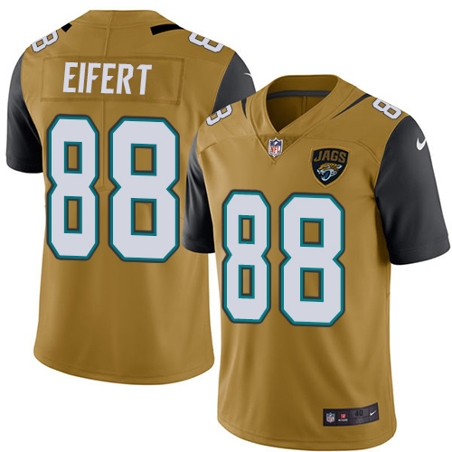 Jacksonville Jaguars 88 Tyler Eifert Gold Youth Stitched NFL Limited Rush Jersey